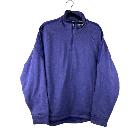 NWT Adidas Purple ClimaWarm 1/4 Zip Pullover Sweatshirt Large Mens Activewear - Picture 13 of 13